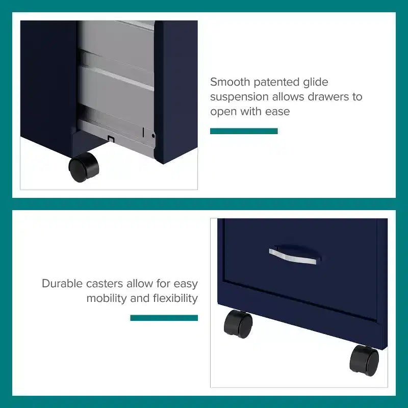 Space Solutions 18 Deep 2 Drawer Mobile Letter Width Vertical File Cabinet
