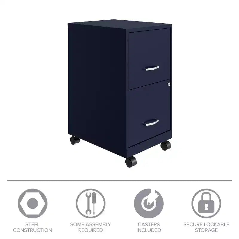 Space Solutions 18 Deep 2 Drawer Mobile Letter Width Vertical File Cabinet