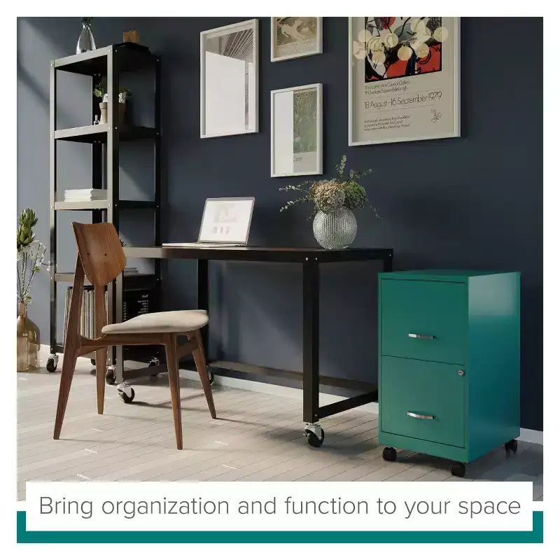 Space Solutions 18 Deep 2 Drawer Mobile Letter Width Vertical File Cabinet