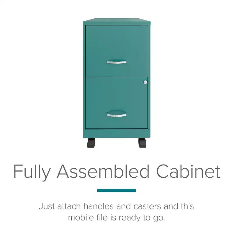 Space Solutions 18 Deep 2 Drawer Mobile Letter Width Vertical File Cabinet