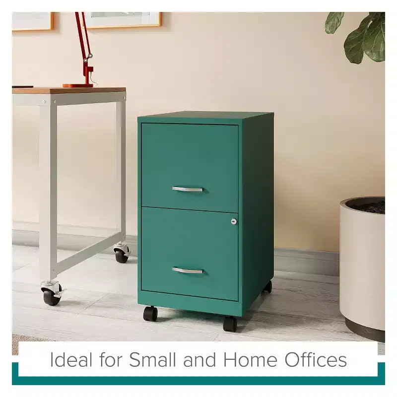 Space Solutions 18 Deep 2 Drawer Mobile Letter Width Vertical File Cabinet