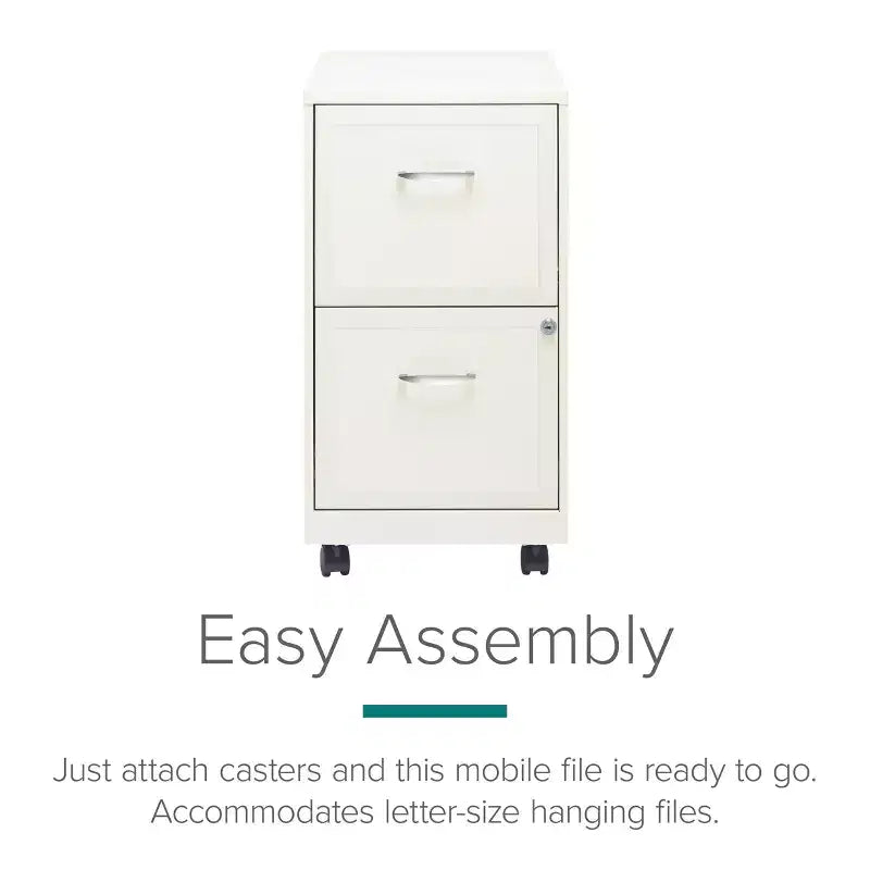 Space Solutions 18 Deep 2 Drawer Mobile Letter Width Vertical File Cabinet