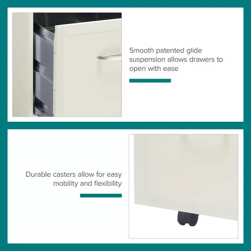 Space Solutions 18 Deep 2 Drawer Mobile Letter Width Vertical File Cabinet