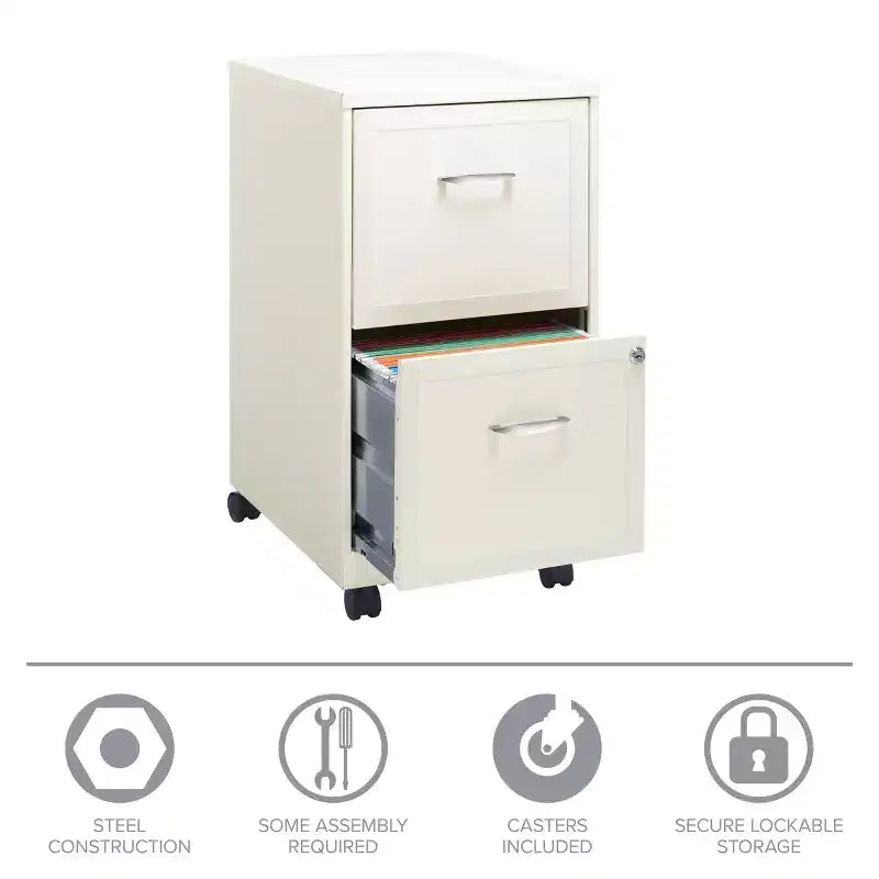 Space Solutions 18 Deep 2 Drawer Mobile Letter Width Vertical File Cabinet