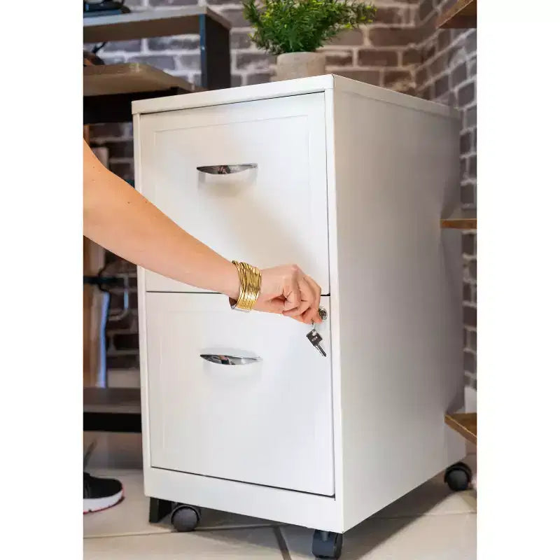 Space Solutions 18 Deep 2 Drawer Mobile Letter Width Vertical File Cabinet