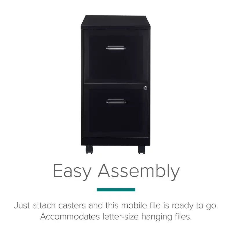 Space Solutions 18 Deep 2 Drawer Mobile Letter Width Vertical File Cabinet