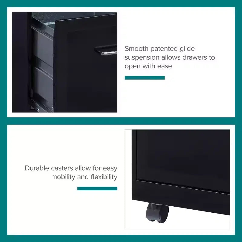 Space Solutions 18 Deep 2 Drawer Mobile Letter Width Vertical File Cabinet