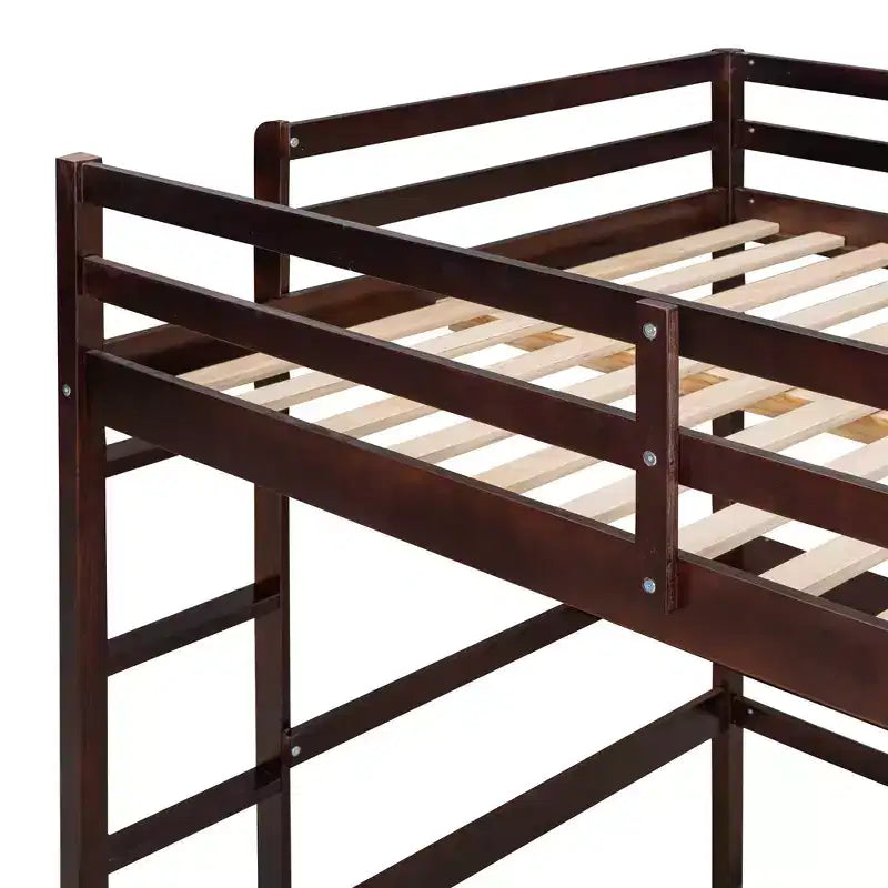 Wooden Loft Bed with Desk, Writing Board and 2 Drawers Cabinet - ModernLuxe
