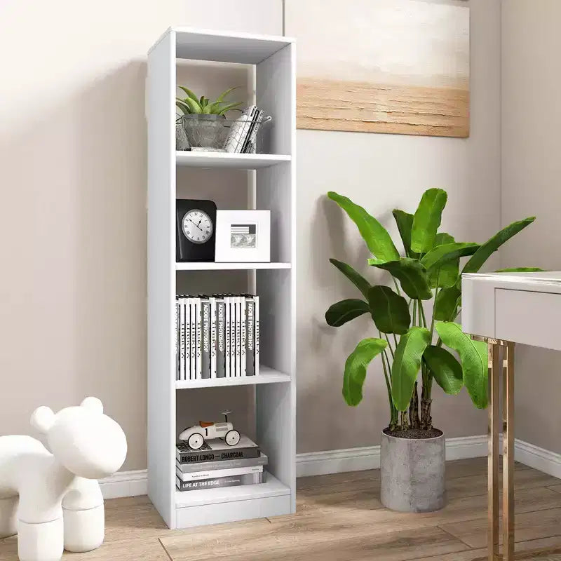 Costway 56'' Tall Bookcase, Freestanding Bookshelf with 4 Open Cubes