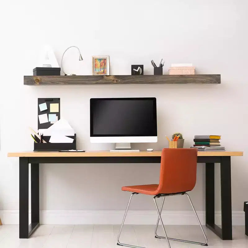 Modern Ember Vara Wood Mantel Shelf - Features Knots and Natural Distresssing
