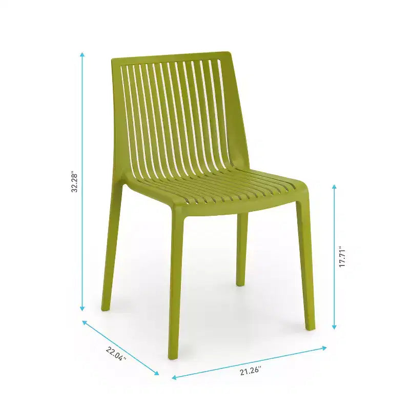Chaises de salle à manger empilables modernes en résine plastique pour l'extérieur/l'intérieur (lot de 2)