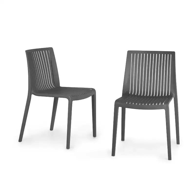 Chaises de salle à manger empilables modernes en résine plastique pour l'extérieur/l'intérieur (lot de 2)