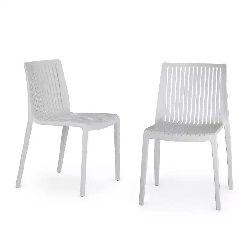 WRGHOME Ravenna Modern Outdoor/Indoor Plastic Resin Stacking Patio Dining Chairs (Set of 2)
