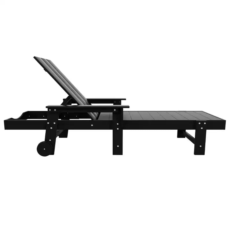 Chaise longue inclinable moderne avec accoudoirs et roulettes
