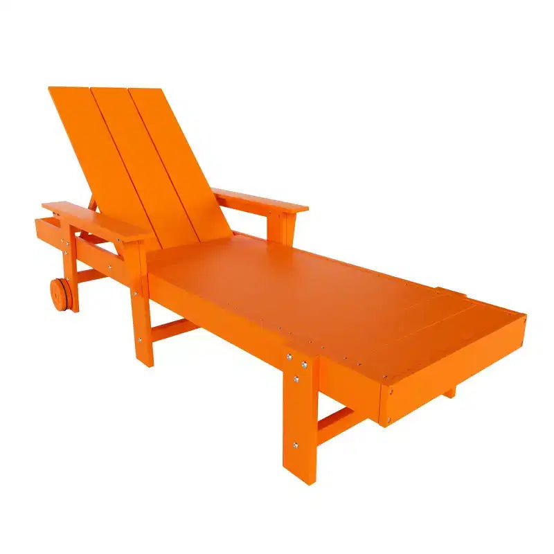 Chaise longue inclinable moderne avec accoudoirs et roulettes