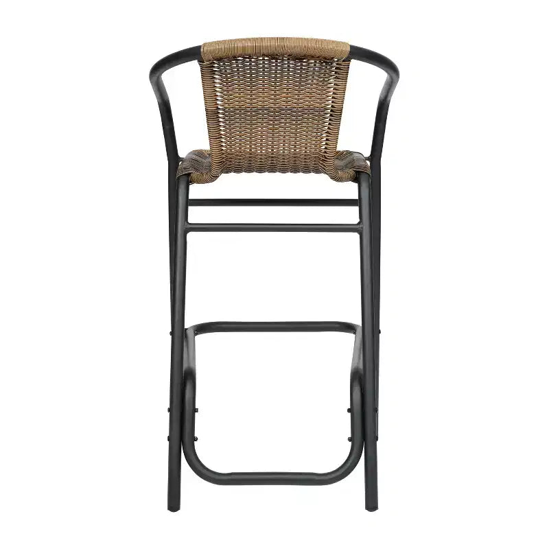 Tabouret de bar en rotin style restaurant, intérieur/extérieur