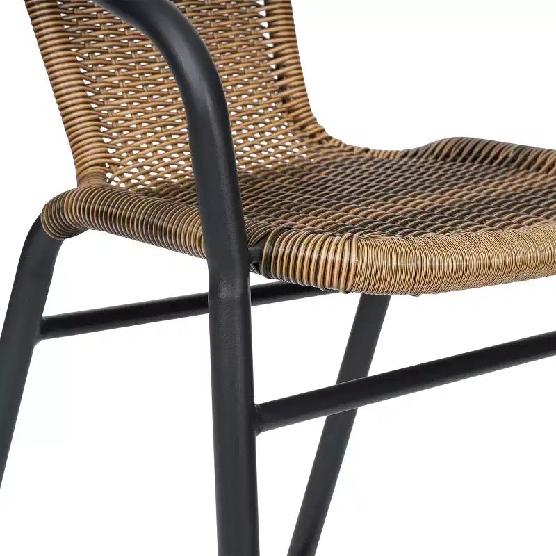 Tabouret de bar en rotin style restaurant, intérieur/extérieur