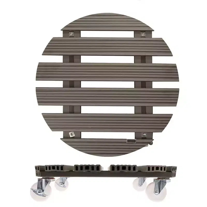 Support roulant rond pour plantes en bois composite (20 po)