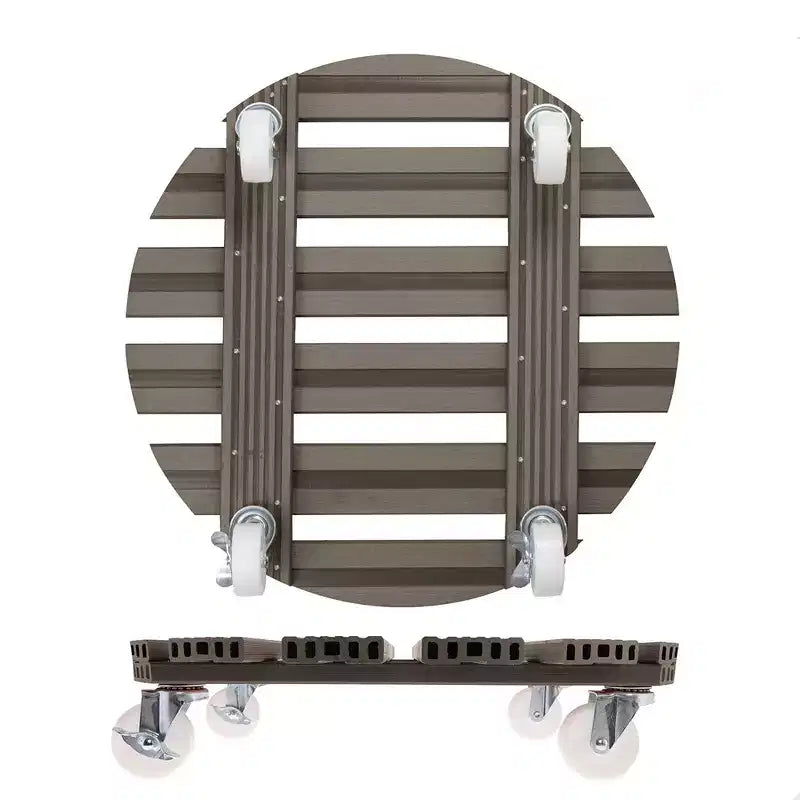 Support roulant rond pour plantes en bois composite (20 po)