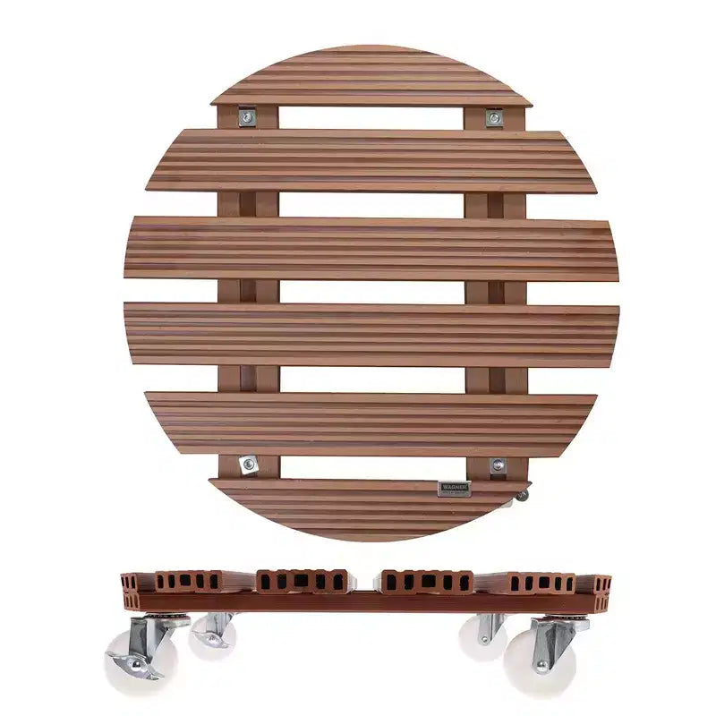 Support roulant rond pour plantes en bois composite (20 po)