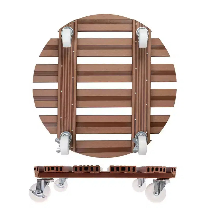 Support roulant rond pour plantes en bois composite (20 po)