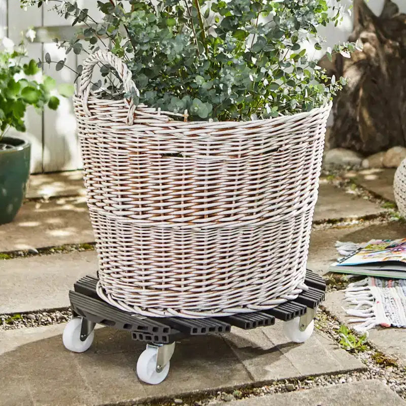Support roulant rond pour plantes en bois composite (20 po)