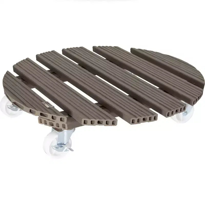 Support roulant rond pour plantes en bois composite (20 po)