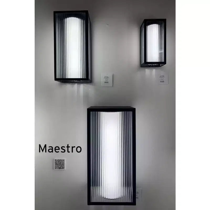 Applique murale LED d'extérieur, 3 lumières, finition noir